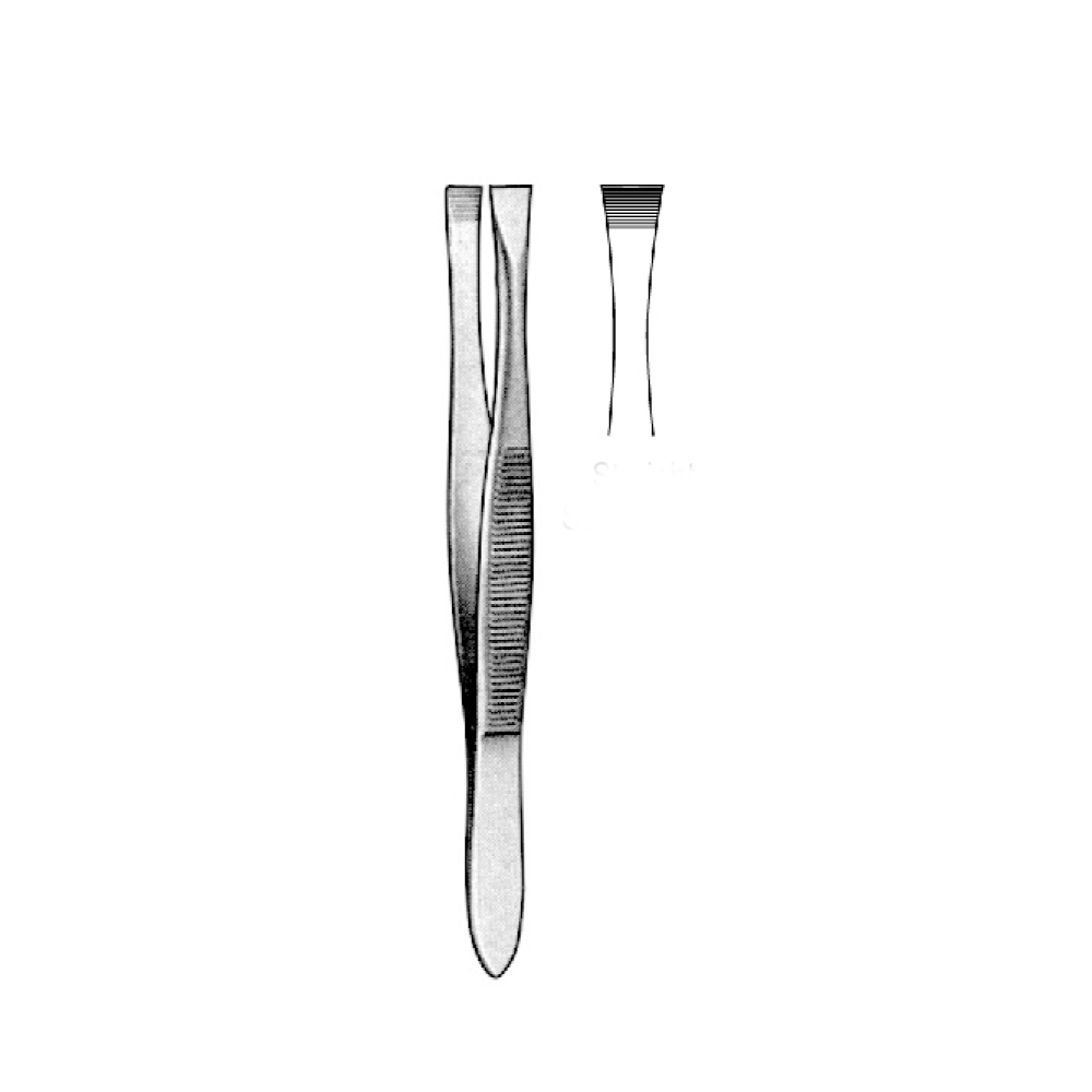 CILIA FORCEPS  DOUGLAS   9.0cm   STRAIGHT SERRATED TIP