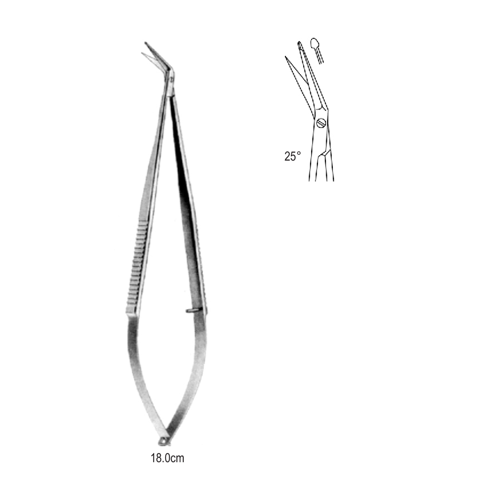 MICRO STR  SCISSOR   18.0cm   25°DEGREE     (1 BLADE PROBE)