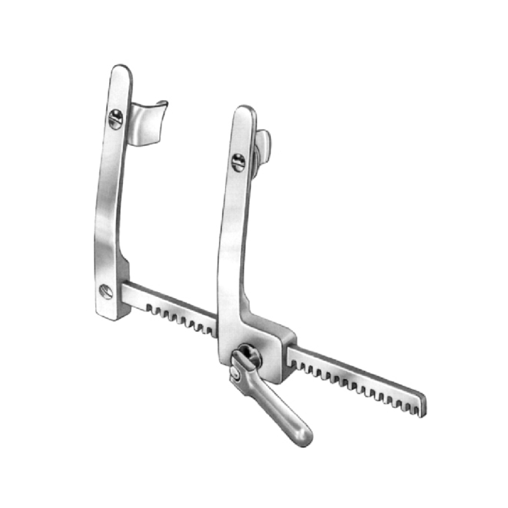 RIB SPREADERS  H-COOLEY with swivel convex blades, for babies  10mm 15mm 90mm