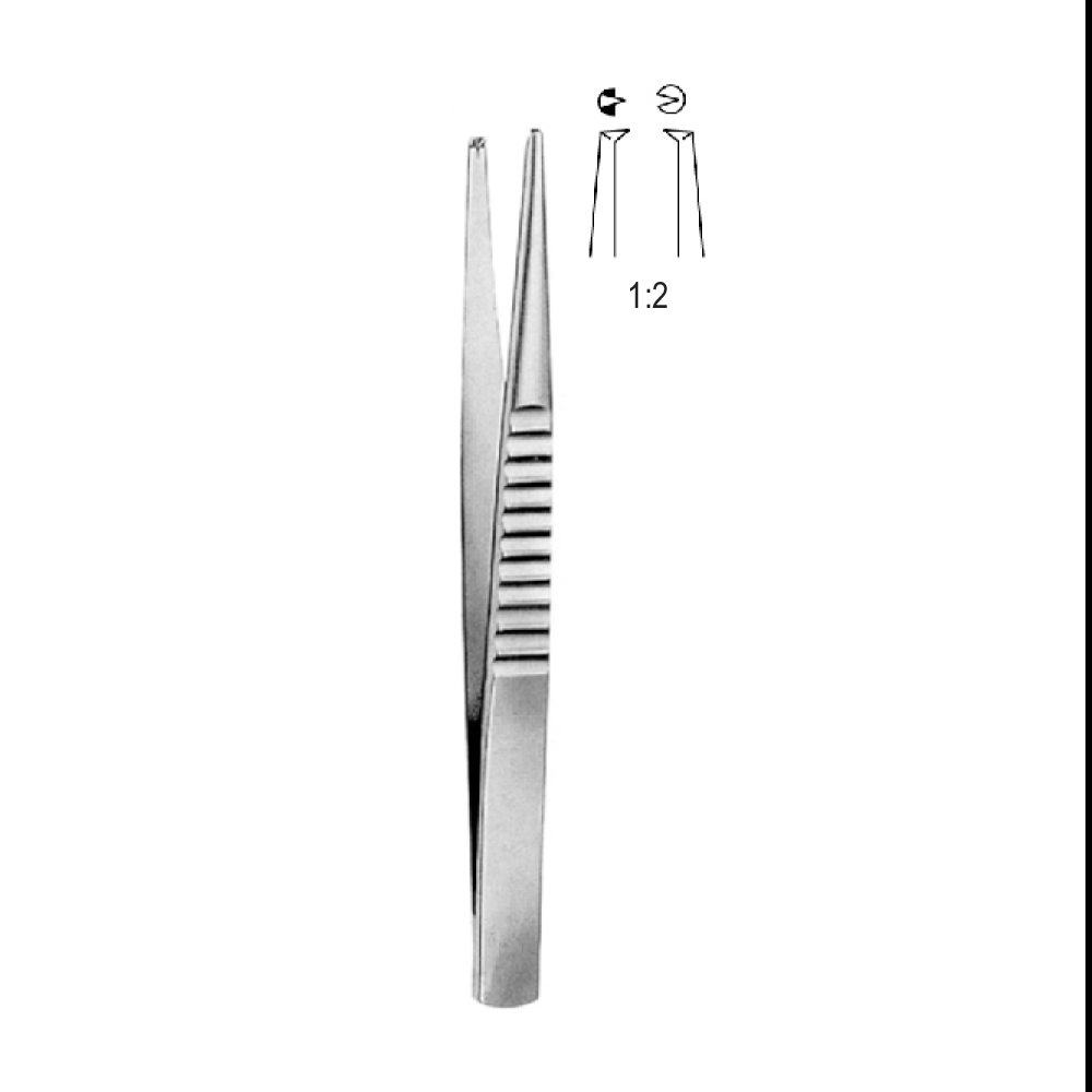 TISSUE FORCEPS TREVES  18.0cm  TEETH 1X2