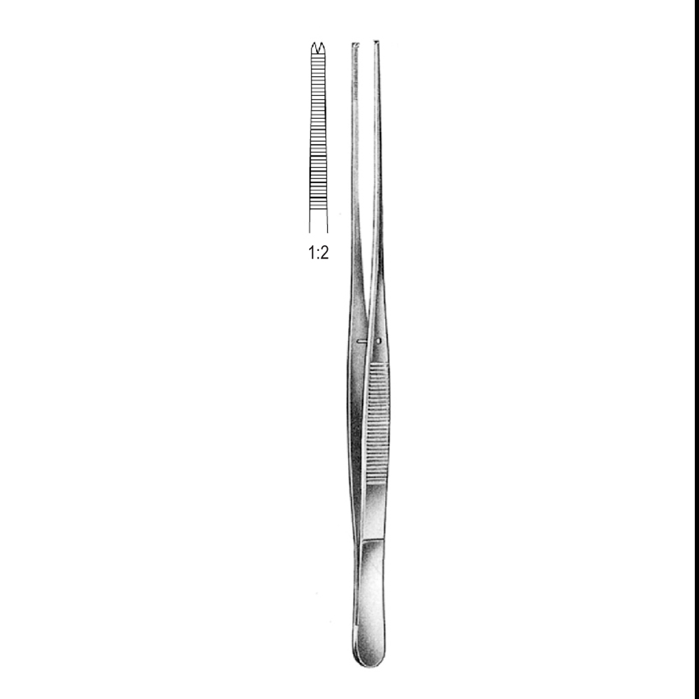 TISSUE FORCEPS  BROPHY STR   20.0cm  TEETH 1X2