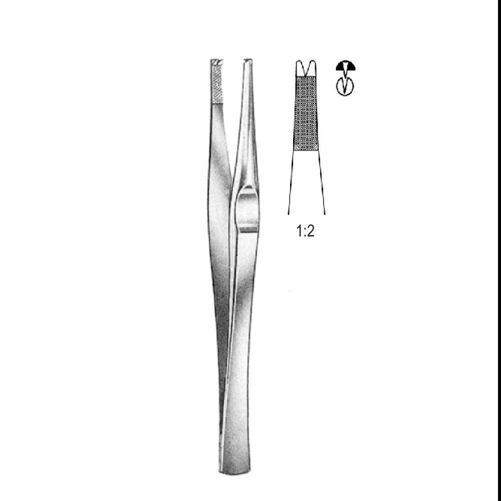 TISSUE FORCEPS  LANES   18.0cm  TEETH 1X2