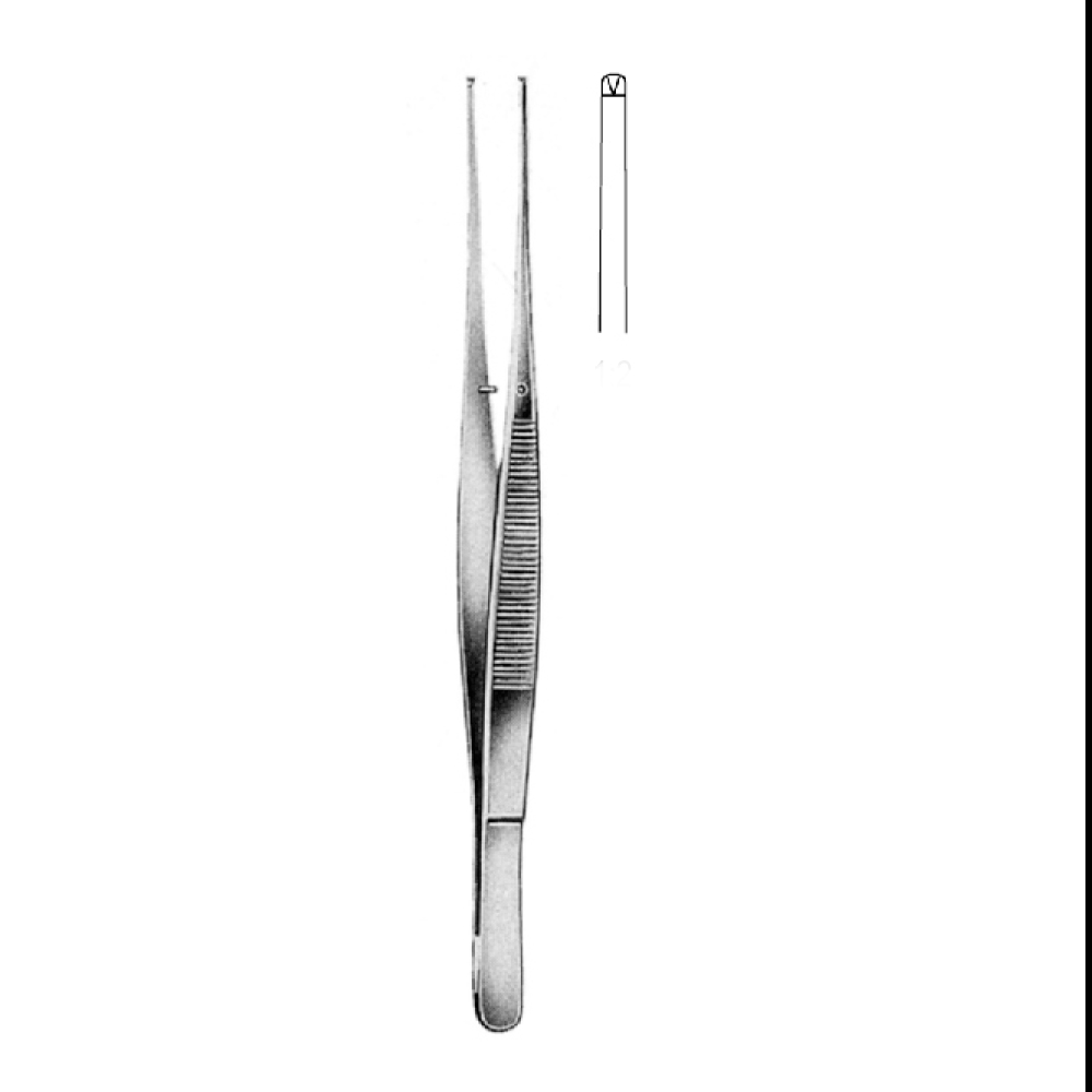 TISSUE FORCEPS  POTTS.SMITH  18.0cm  TEETH 1X2